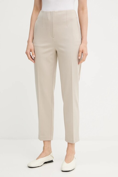 Calvin Klein pantaloni culoarea negru, fason tigareta, high waist, LV044B690G