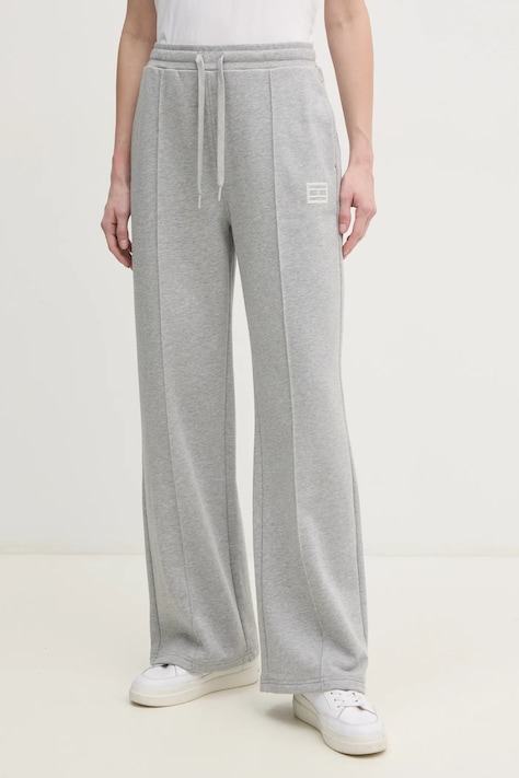 Bombažen spodnji del trenirke Tommy Hilfiger siva barva, WW0WW44678