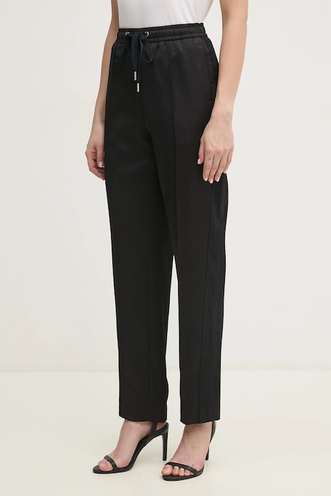 Kalhoty Dkny dámské, černá barva, jednoduché, high waist, P5AK7A36