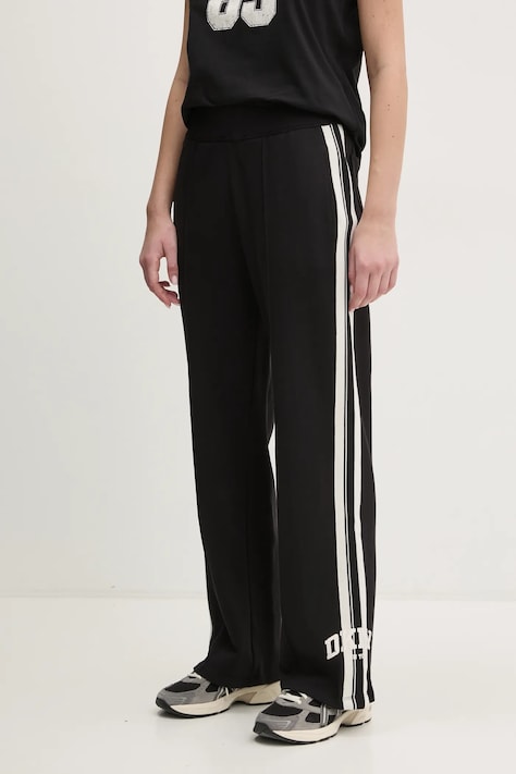 Хлопковые спортивные штаны Dkny женские цвет чёрный однотонные DP5P3616