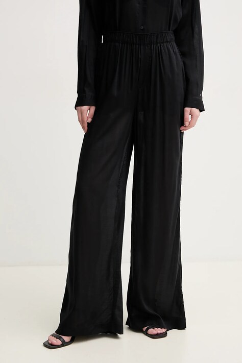 Брюки Tommy Hilfiger женские цвет чёрный прямые высокая посадка UW0UW05955