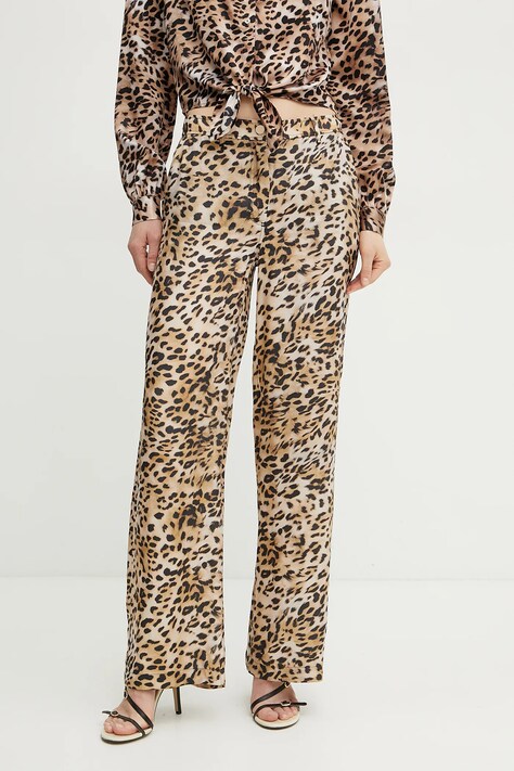 Guess pantaloni ENORA femei, culoarea bej, lat, medium waist, W5GB16 WH5N2