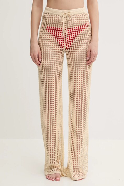 Guess pantaloni de plaja culoarea bej, E5GB02 Z3N30