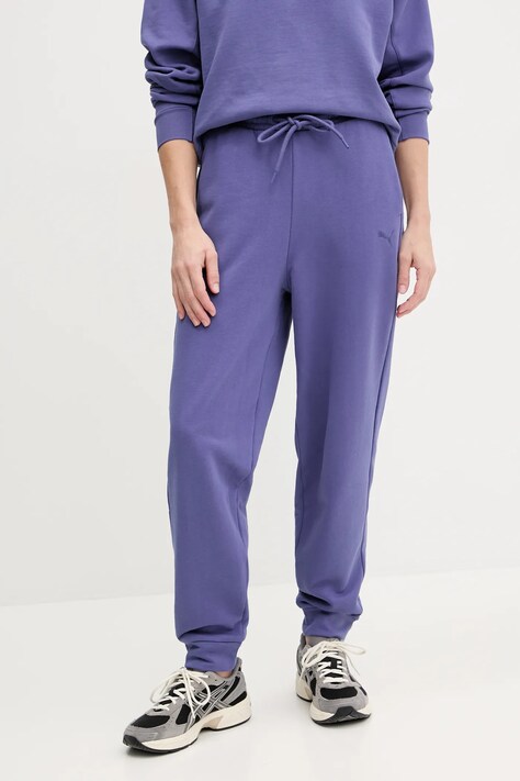 Puma pantaloni della tuta di cotone donna colore violetto 685667