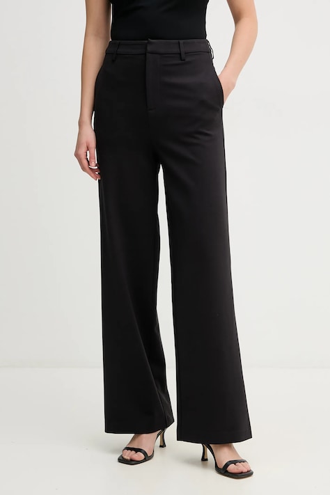 Панталон Calvin Klein Jeans в черно с широка каройка, с висока талия J20J225334