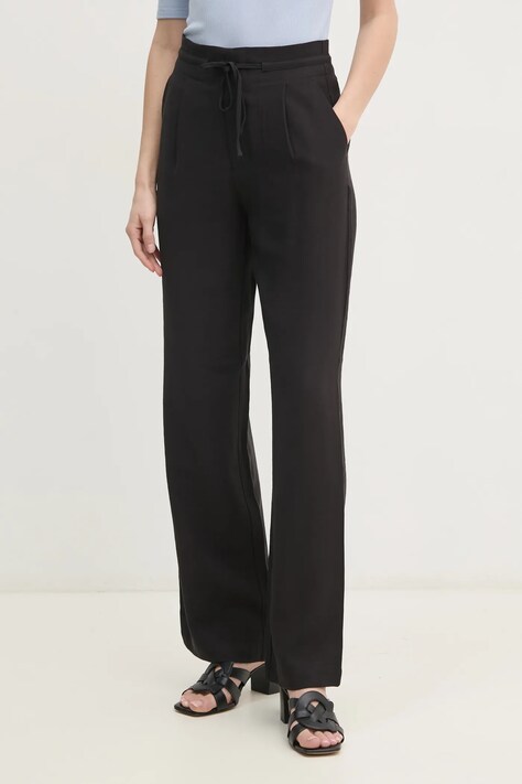 Calvin Klein Jeans pantaloni femei, culoarea negru, fason chinos, high waist, J20J225339