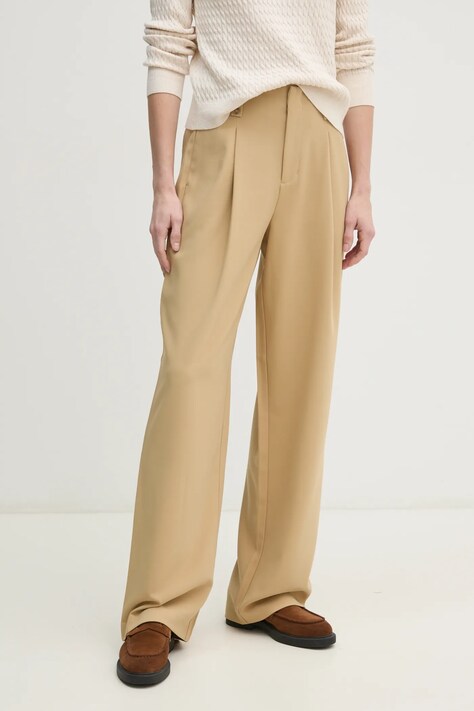 Calvin Klein Jeans pantaloni femei, culoarea verde, fason chinos, high waist, J20J225343