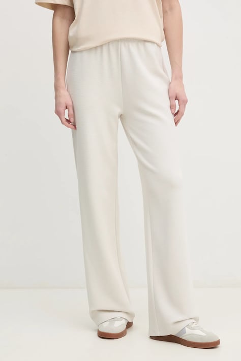 Calvin Klein Jeans pantaloni femei, culoarea bej, neted, J20J225537