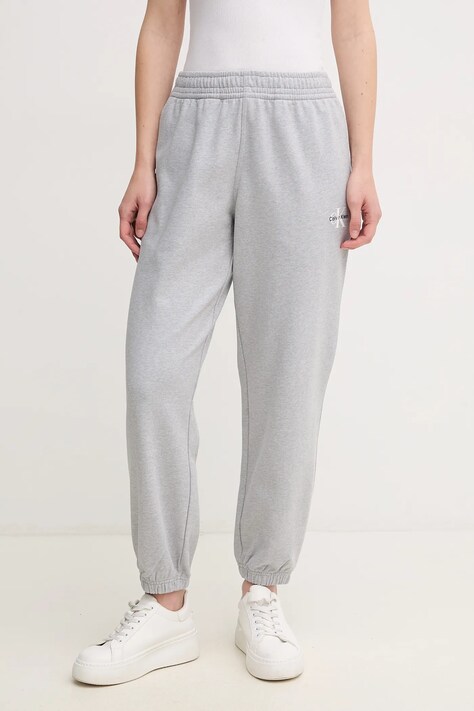 Спортивні штани Calvin Klein Jeans жіночі колір сірий однотонні LV047B235G