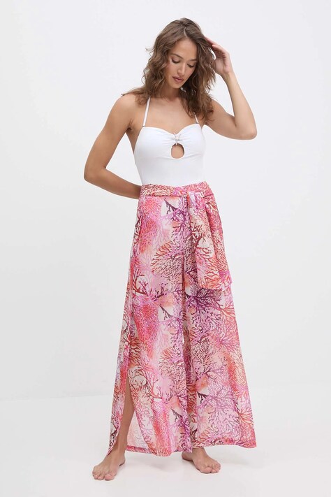 Guess pantaloni de plajă culoarea portocaliu, E5GB01 WH4T2