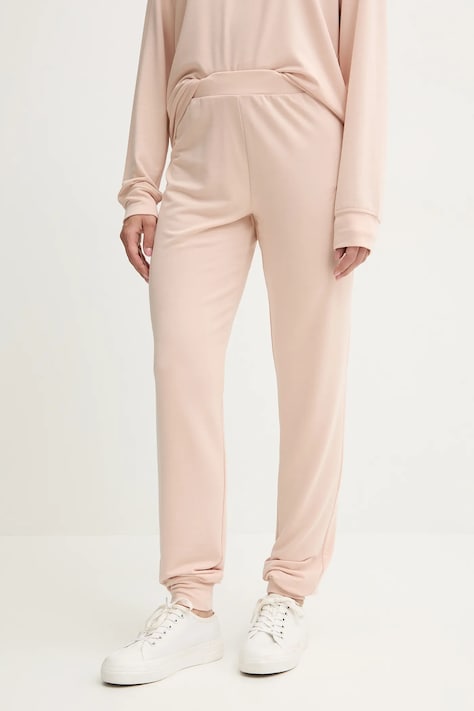Tepláky Guess LUCIA dámské, béžová barva, hladké, O5GB05 KCQP2