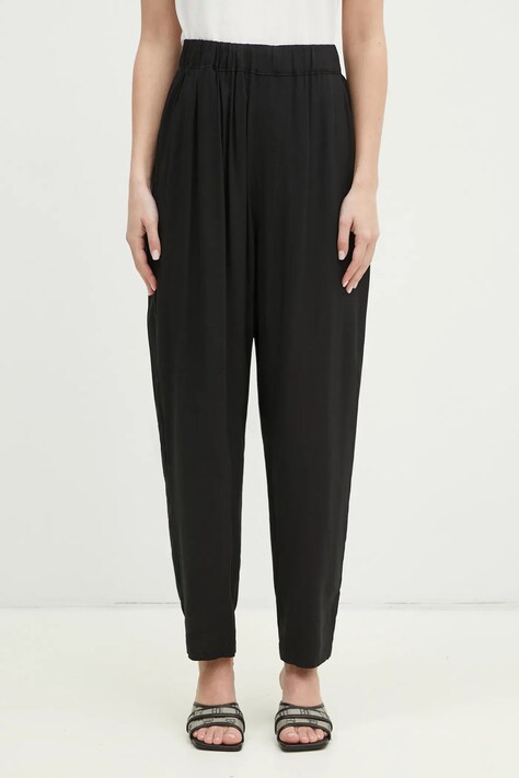 Штани Undercover Pants жіночі колір чорний широкі висока посадка UP1E1507.2