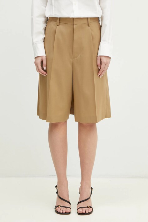 Undercover spódnicospodnie wełniane Pants damskie kolor beżowy gładkie high waist UP1E1511