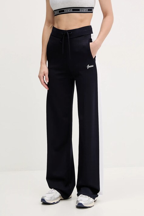 Guess pantaloni de trening femei, culoarea albastru marin, cu imprimeu, V5GB00 Z3D60