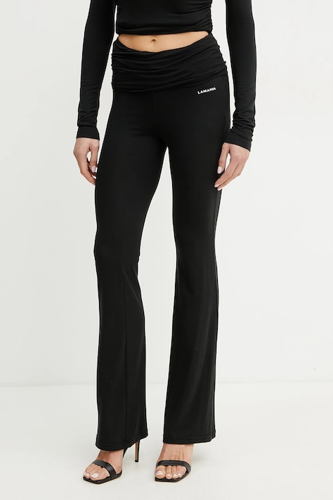 Kalhoty La Mania dámské, černá barva, zvony, high waist, JAKE
