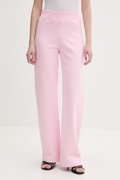 La Mania spodnie dresowe damskie z bawełną różowe LARRY