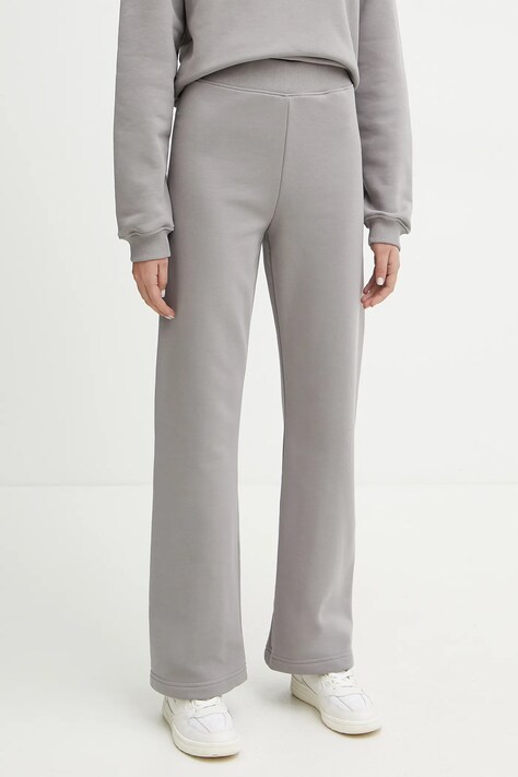 La Mania pantaloni de trening femei, culoarea bej, neted, LARRY
