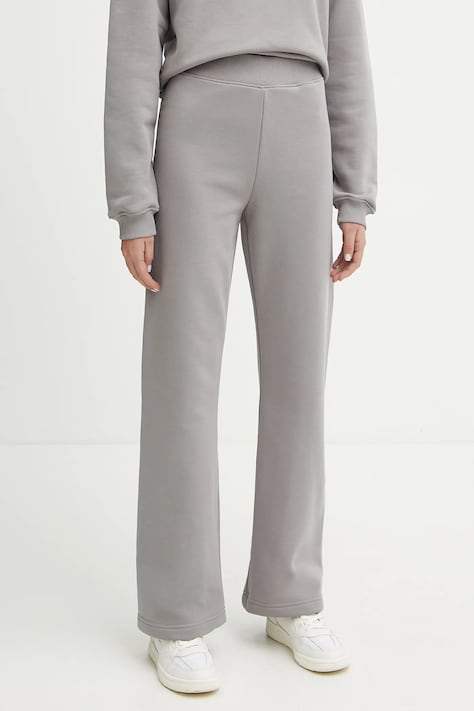 La Mania pantaloni de trening femei, culoarea bej, neted, LARRY
