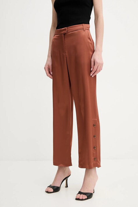 Nohavice Marciano Guess LINDA dámske, oranžová farba, rovné, stredne vysoký pás, 5GGB00 7246A