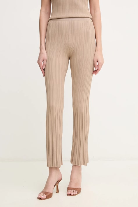 Nohavice Marciano Guess GIADA dámske, béžová farba, zvony, vysoký pás, 5GGB28 5874Z