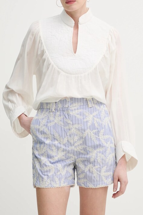MUNTHE pantaloni scurti din bumbac FIDELMA femei, modelator, high waist, 251142925136