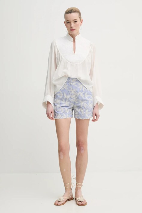 Бавовняні шорти MUNTHE FIDELMA — SS25-SPD17F, блакитний — фото 2