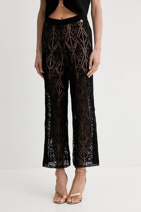 Liu Jo pantaloni femei, culoarea negru, drept, high waist, WA5341.MS007