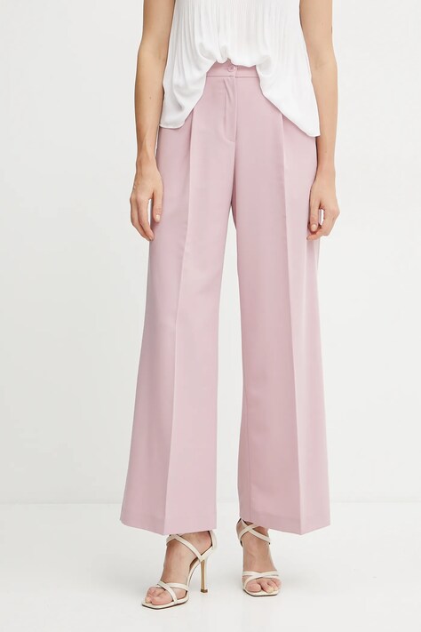 Liu Jo pantaloni femei, culoarea roz, lat, high waist, WA5370.T1811