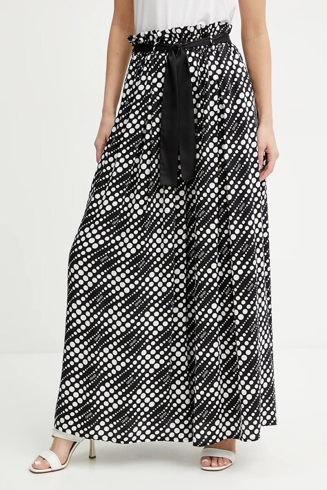 Liu Jo pantaloni culoarea negru, lat, high waist, VA5107.TS963