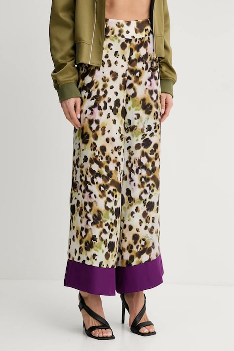 Liu Jo pantaloni culoarea bej, lat, high waist, VA5143.TS806