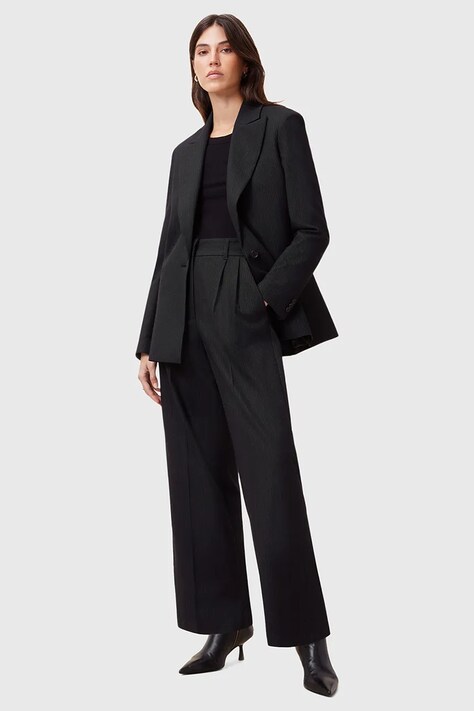 Kalhoty AllSaints PINNIE dámské, černá barva, široké, high waist, W033QC