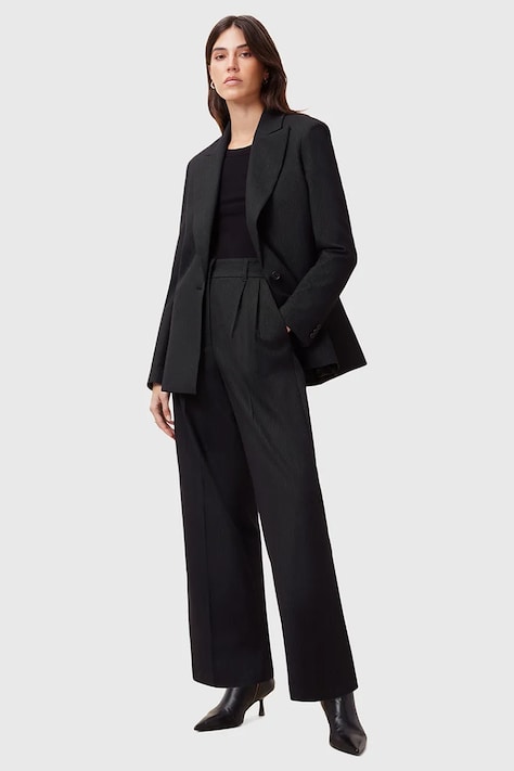 AllSaints pantaloni PINNIE femei, culoarea negru, lat, high waist, W033QC
