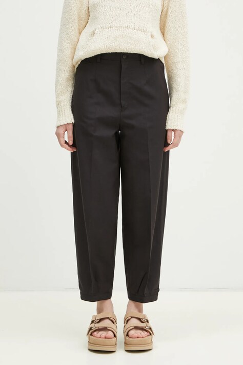 Вовняні штани Visvim Jopper Pants жіночі колір чорний широкі висока посадка 325105008002