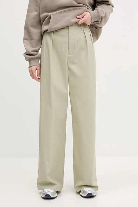 New Balance pantaloni femei, culoarea bej, lat, high waist, WP51538OVN