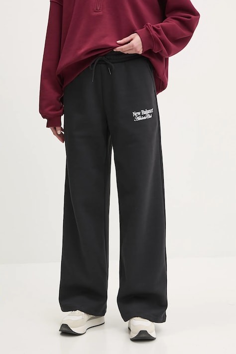 New Balance spodnie dresowe damskie kolor czarny gładkie WP51954BK