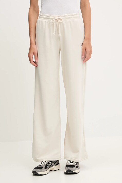 New Balance pantaloni de trening culoarea bej, uni, WP51503LIN