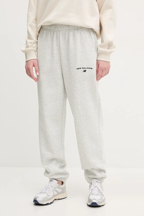 New Balance pantaloni de trening femei, culoarea gri, melanj, WP51500AHH