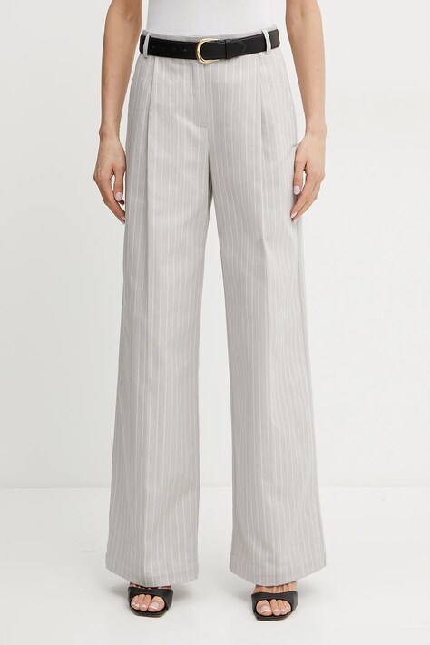 MAX&Co. pantaloni femei, culoarea gri, drept, high waist, 2516131064200