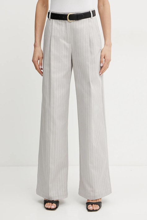 MAX&Co. pantaloni femei, culoarea gri, drept, high waist, 2516131064200