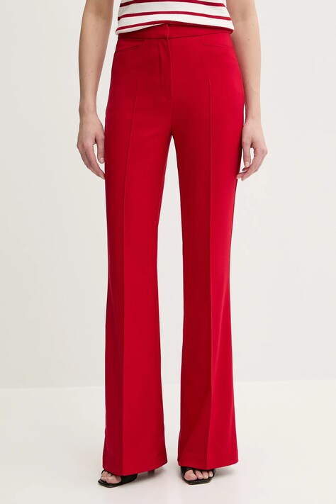 Morgan pantaloni PECO.F culoarea rosu, evazati, high waist, PECO.F