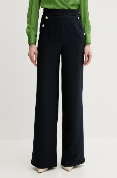 Morgan spodnie PINO.F damskie kolor granatowy szerokie high waist PINO.F