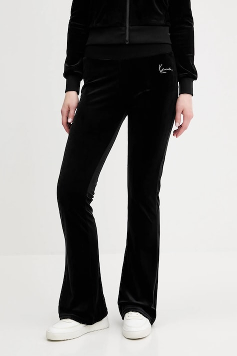 Karl Kani pantaloni de trening din velur culoarea negru, cu imprimeu, 61040069