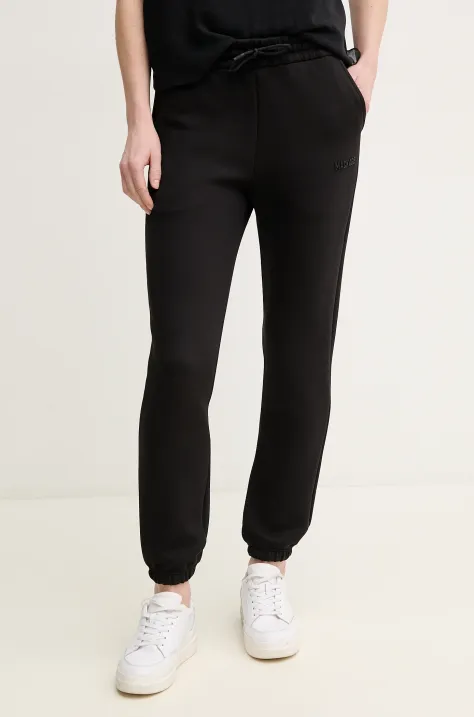 MACKAGE pantaloni de trening femei, culoarea negru, neted, NEV.R