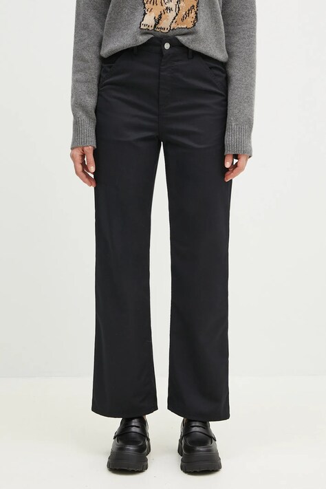 Штани Carhartt WIP Simple Pant жіночі колір чорний прямі висока посадка I031562