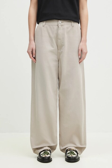 Βαμβακερό παντελόνι Carhartt WIP Brandon Single Knee Pant χρώμα: μπεζ, I034838.2OR4O.