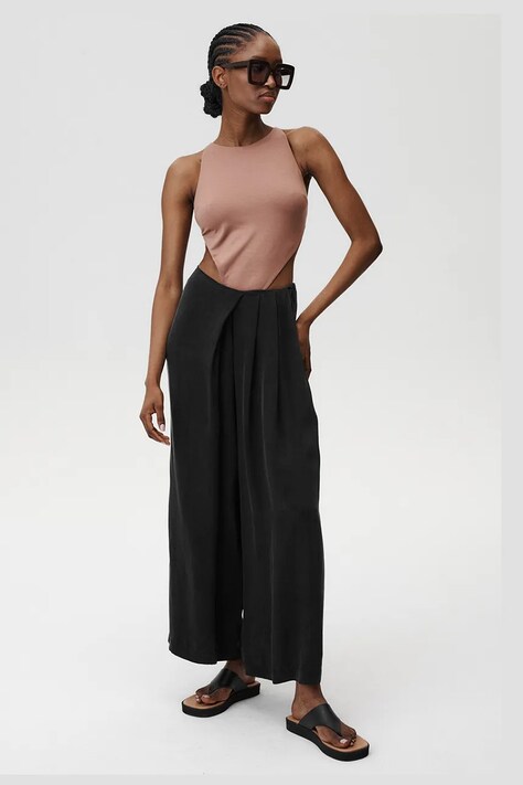 Kalhoty Undress Code Giselle Pants dámské, černá barva, široké, high waist, 884
