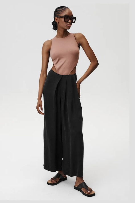 Штани Undress Code Giselle Pants колір чорний широкі висока посадка 884