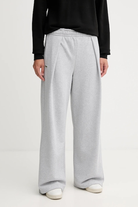 Lacoste pantaloni in cotone colore grigio XF0114