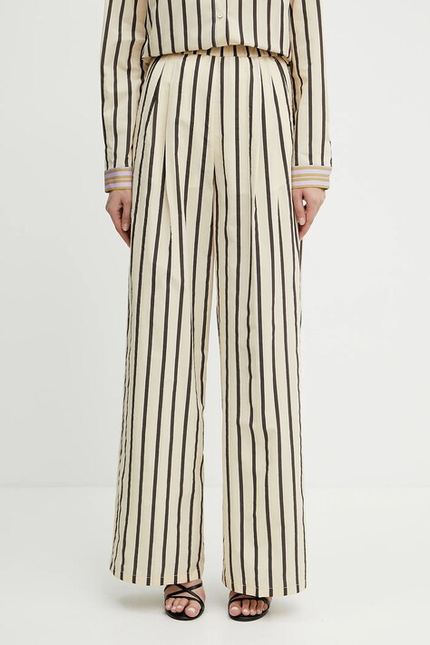 Forte Forte pantaloni culoarea bej, lat, high waist, 13852 my pants