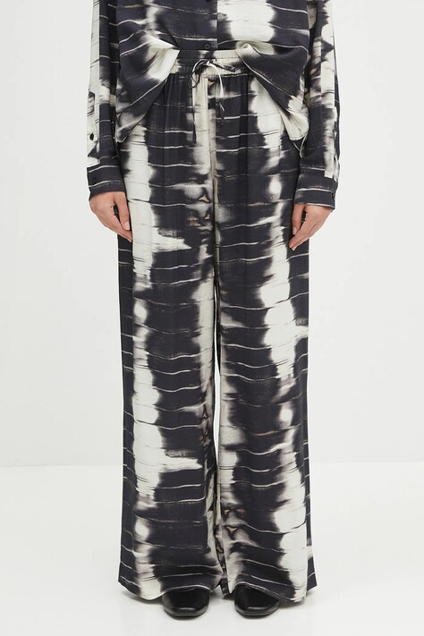 Samsoe Samsoe spodnie Saneem damskie kolor czarny szerokie high waist F24100163